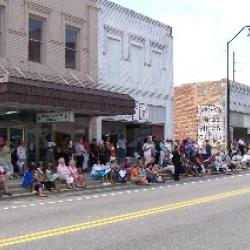 A large crowd of citizens attend the dedication of the Heritage Center.