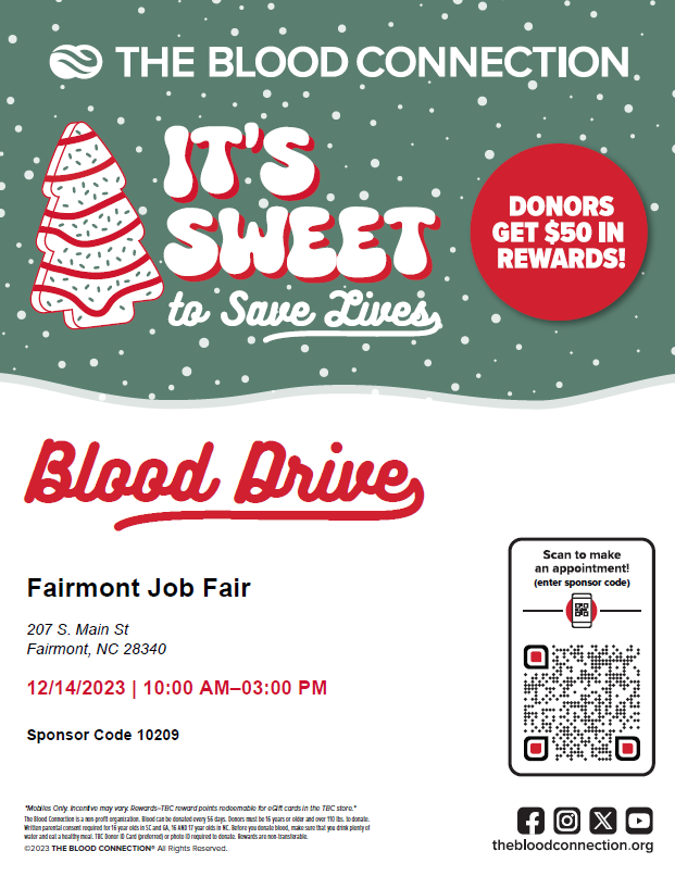 JOB FAIR / BLOOD DRIVE FAIRMONTSOUTH ROBESON HERITAGE CENTER